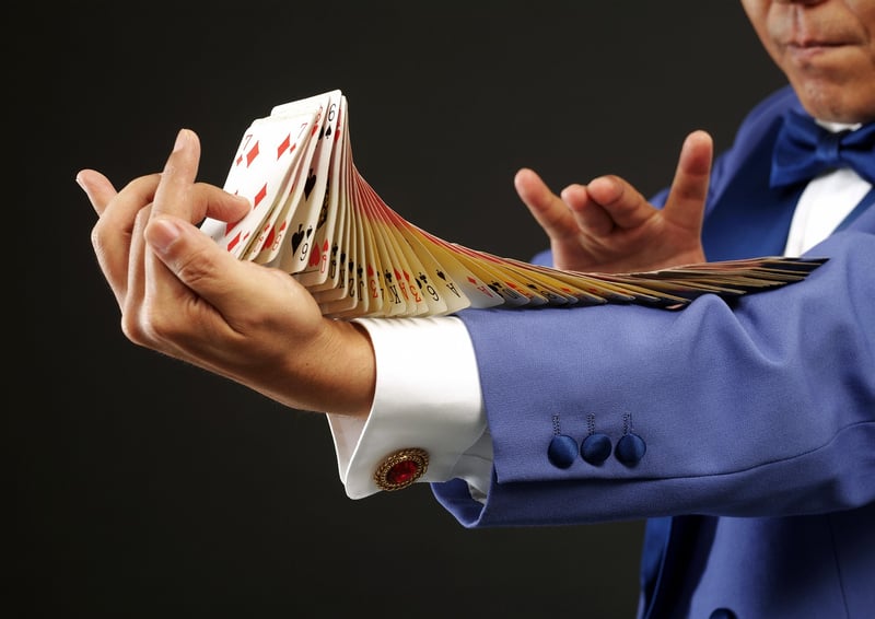 Magician performing at a wedding